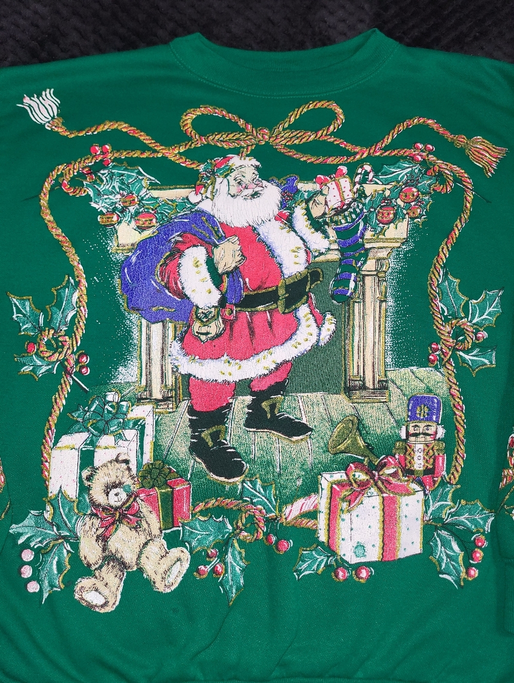 🎅 Vintage Santa Claus sweatshirt M Christmas vtg